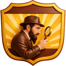 Knaper Yaden, a detective with a magnifying glass